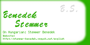 benedek stemmer business card